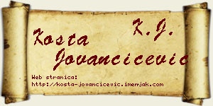 Kosta Jovančićević vizit kartica